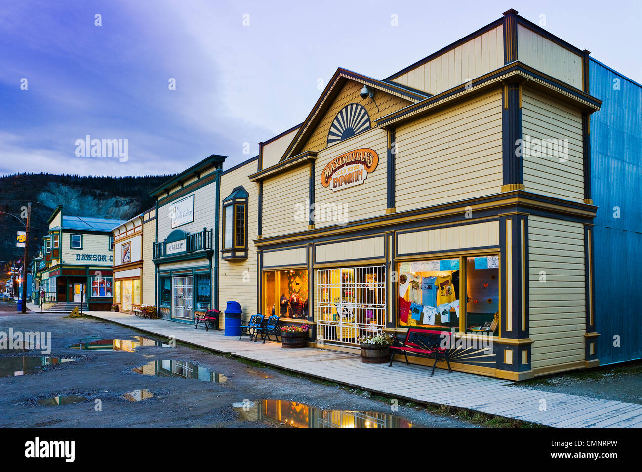 Houses on Front Street, Dawson City, Yukon Stock Photo Alamy