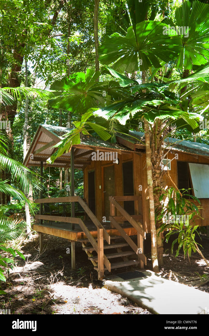 Rainforest cabin at PK's Jungle Village. Cape Tribulation, Daintree National Park, Queensland, Australia Stock Photo