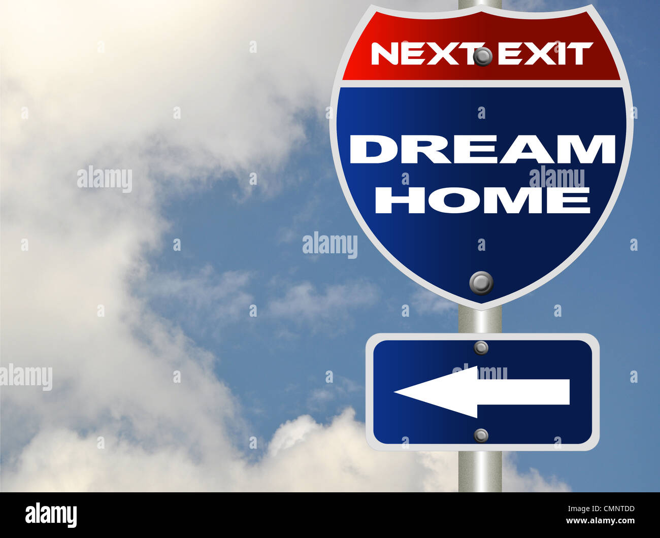 Dream home road sign Stock Photo Alamy