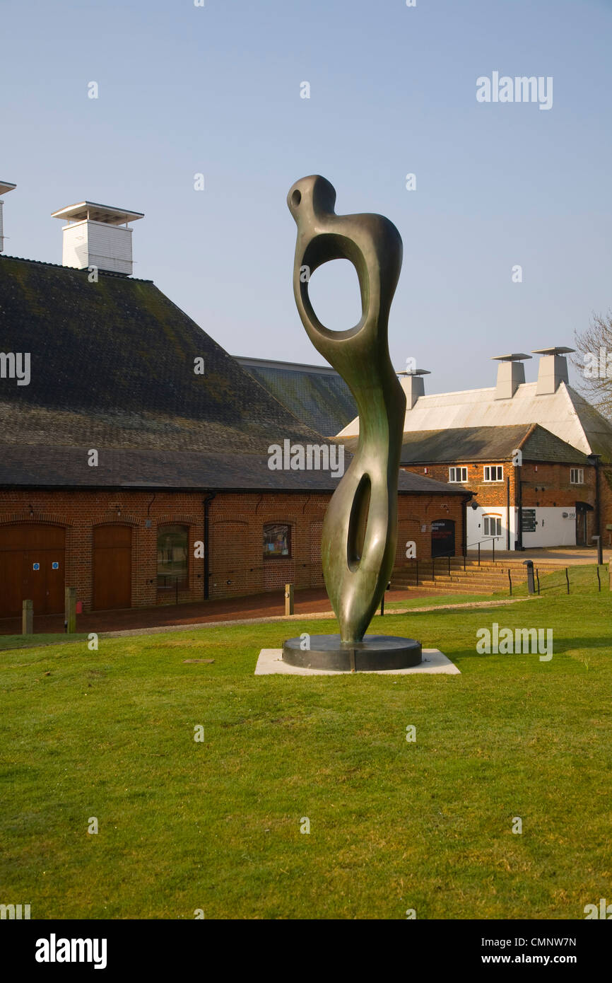 Henry Moore sculpture ' large Interior Form' 1981-82 at Snape Maltings, Suffolk, England Stock Photo