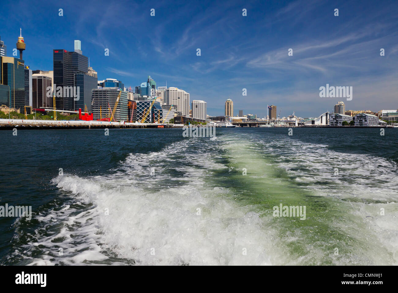 View from Water of Darling Harbour Sydney Stock Photo