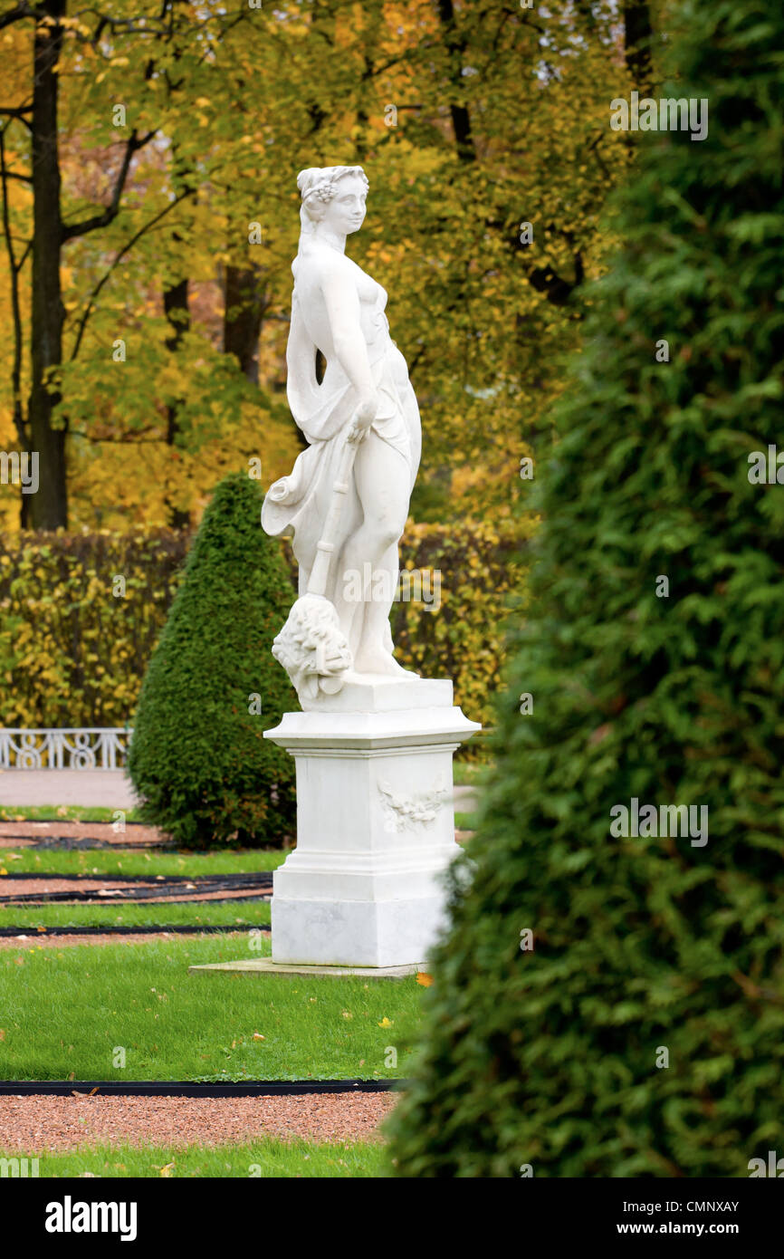 The Catherine Park,Tsarskoye Selo,Pushkin, near St. Petersburg, Russia, Europe, classical statues Stock Photo