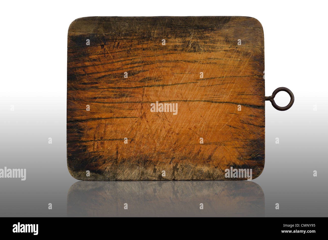 wood block reflection.In the other kithen. Stock Photo