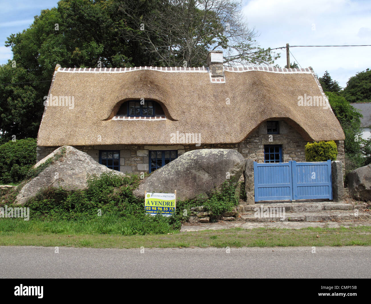 Cottage for sale at Rosbras,Finistere,Brittany,Bretagne,France Stock