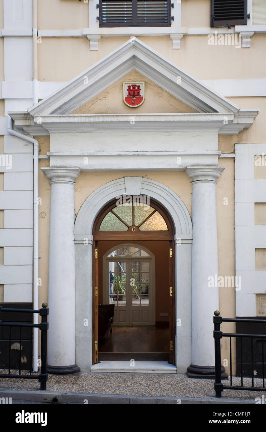 First Minister's office, entrance, Rock of Gibraltar Stock Photo