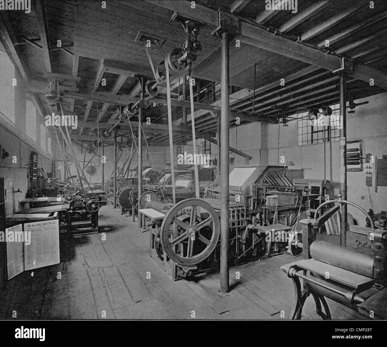 Machine Room, John Steen & Company, Wolverhampton, late 20th cent. A photograph taken in 1896, of the Machine Room in the Stock Photo