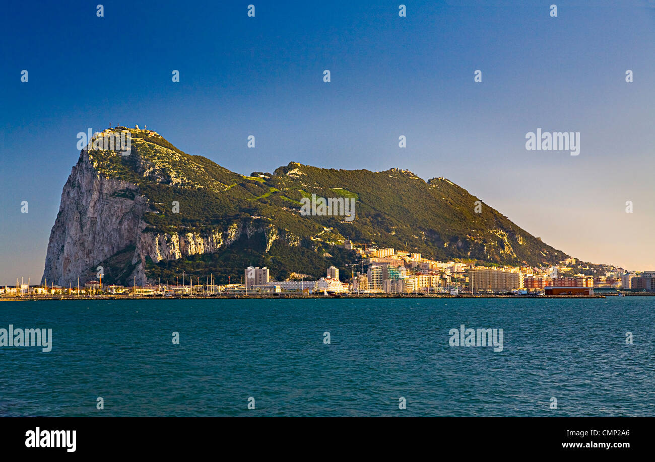 rock of Gibraltar from West Stock Photo