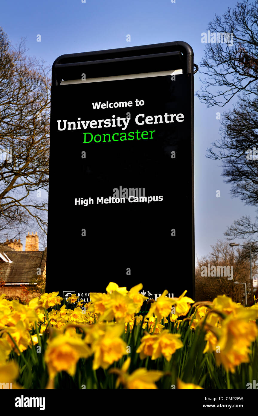 High Melton College entrance sign Stock Photo