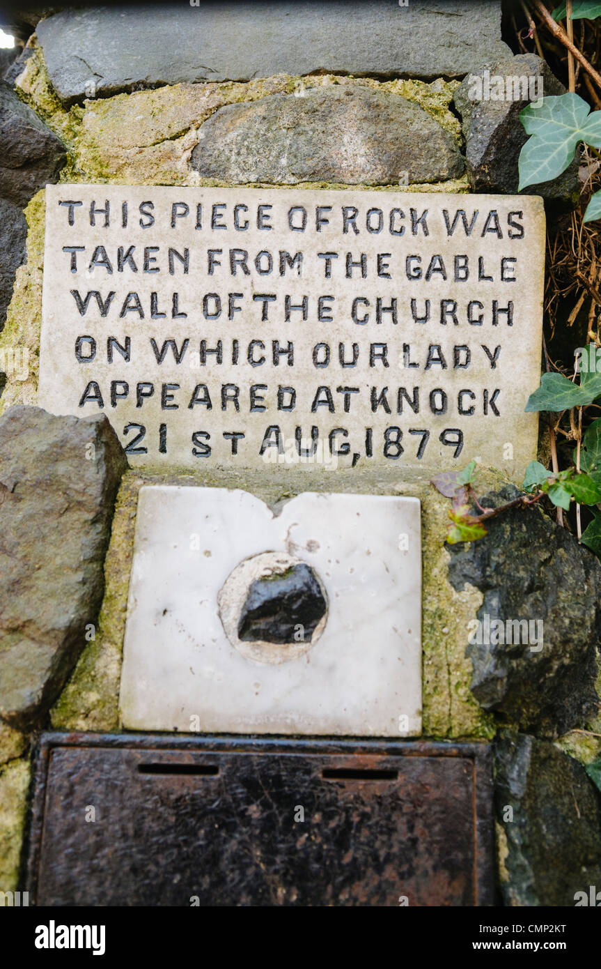 Rock from Knock Shrine, incorporated into a Holy Grotto in Belfast Stock Photo
