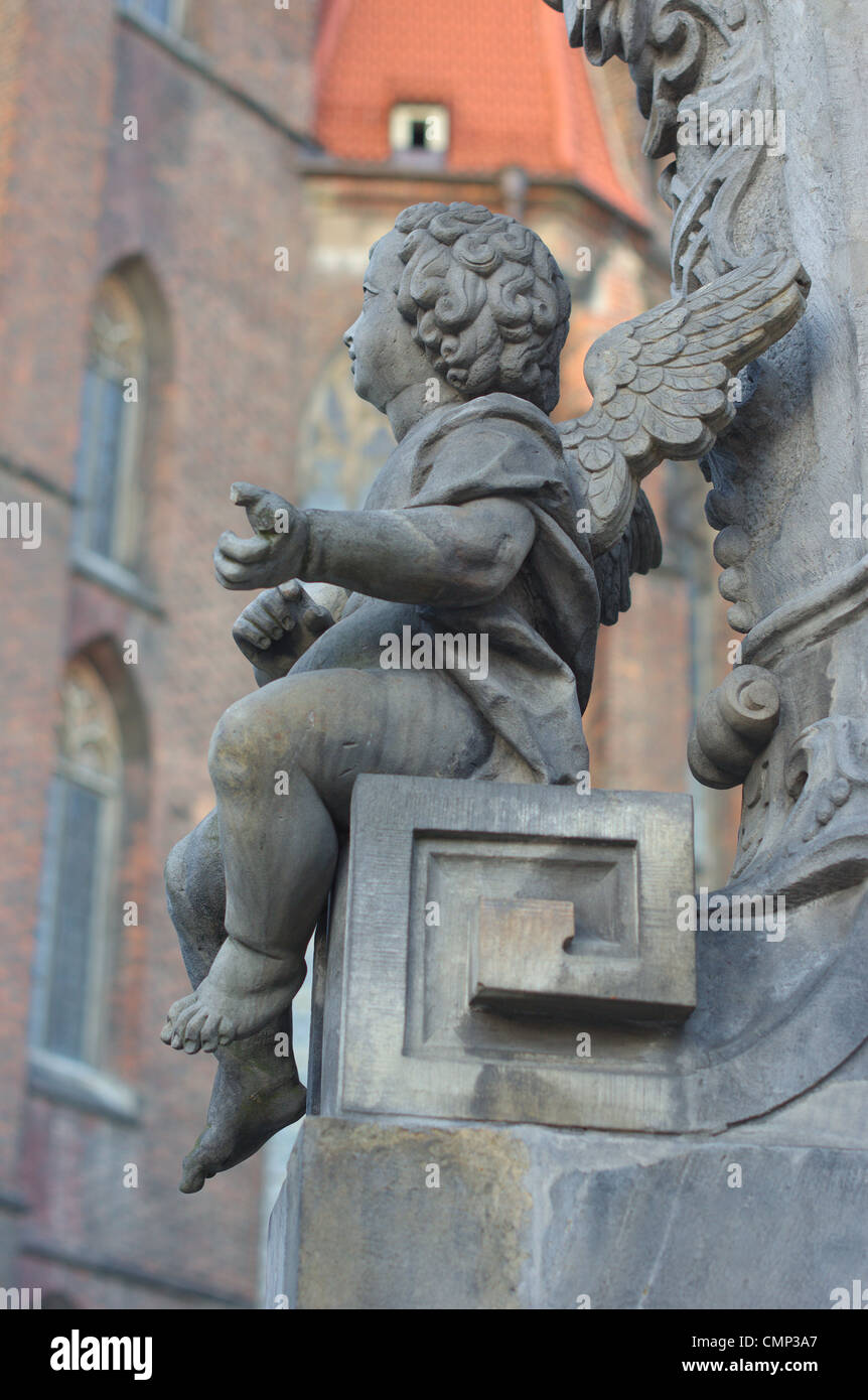 Cherub barocco sculpture Wrocław Lower Silesia Poland Stock Photo