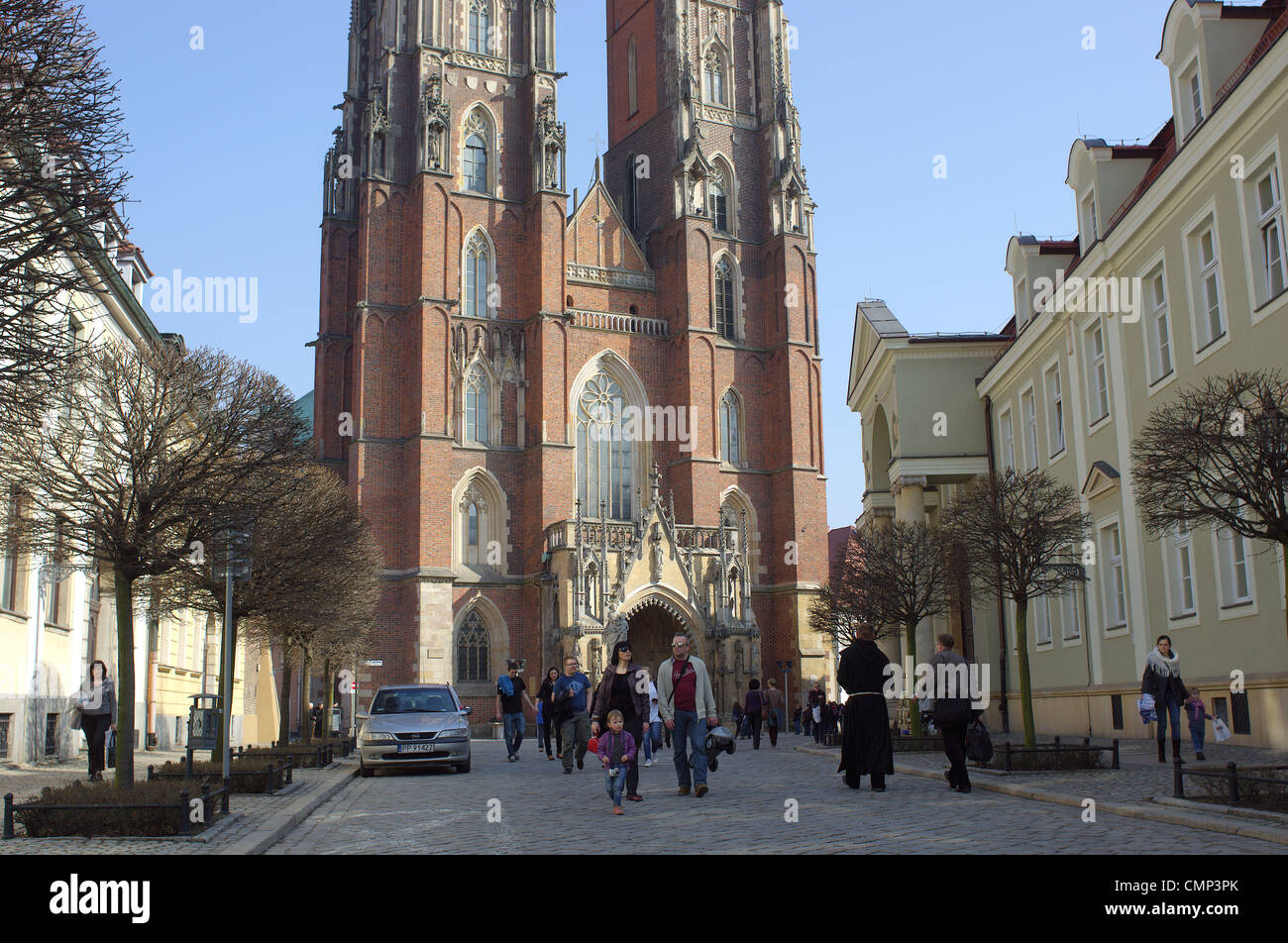 Wroclaw Ostrow Tumski in a winter sunny day and Saint John s The ...