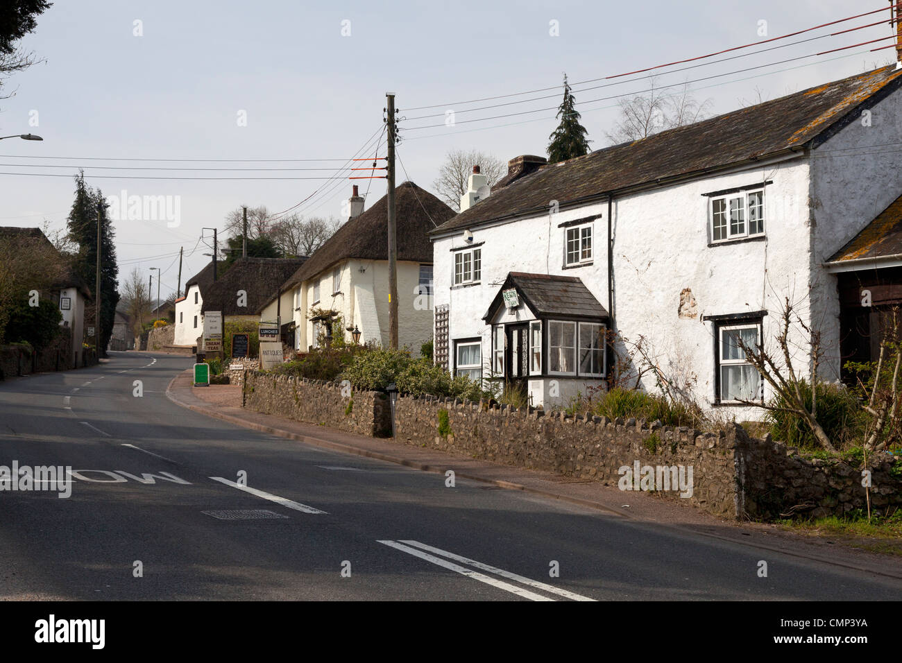 Village of Wilmington straddling the A35 in Devon Stock Photo Alamy