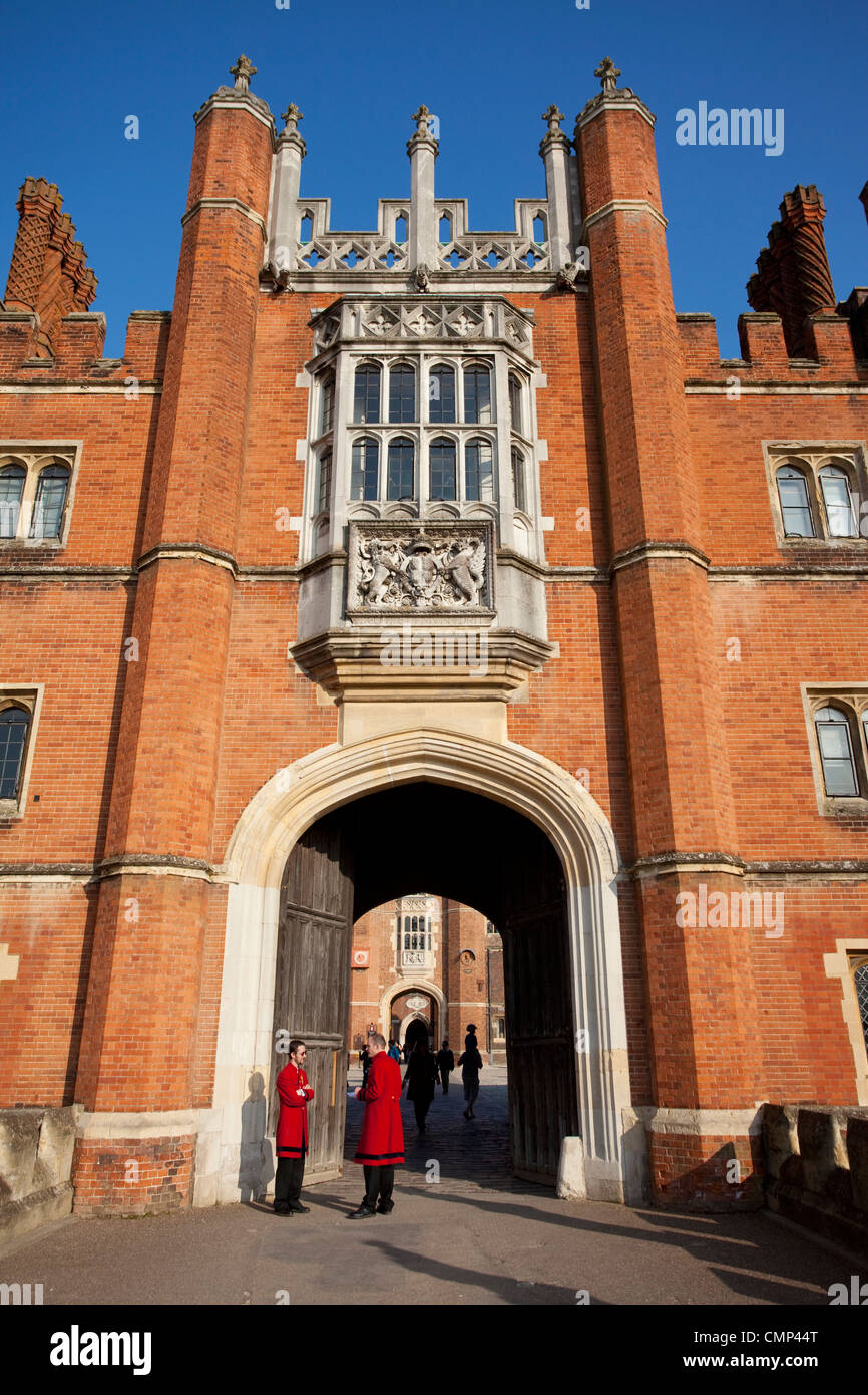 Main entrance to Hampton Court Palace, London Borough of Richmond upon Thames, Greater London, England, United Kingdom Stock Photo