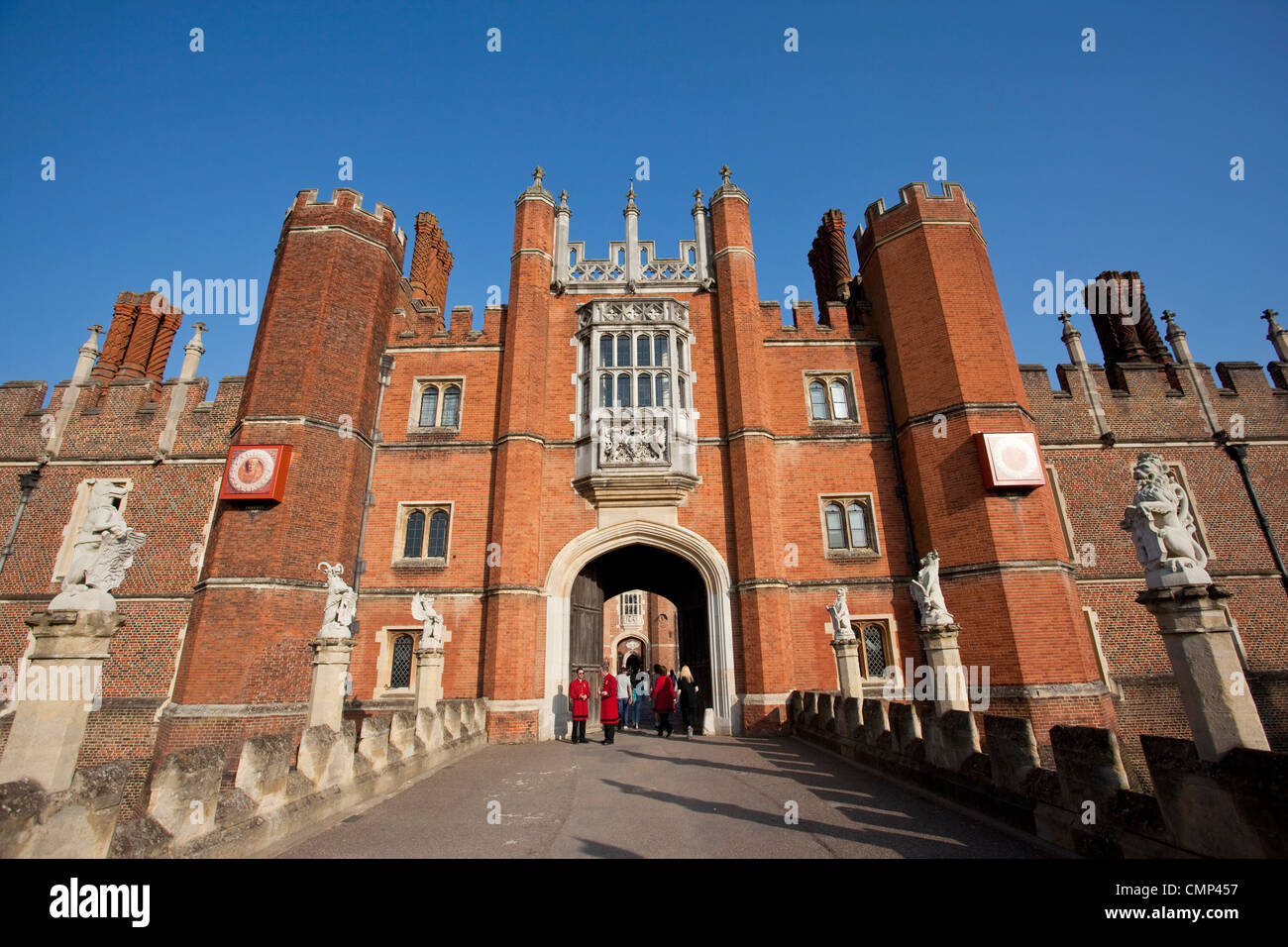 Main entrance to Hampton Court Palace, London Borough of Richmond upon Thames, Greater London, England, United Kingdom Stock Photo