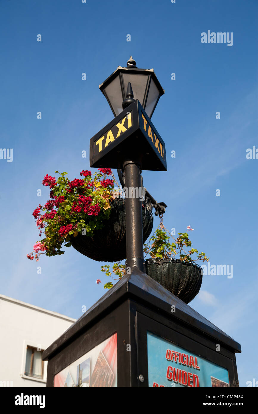 taxi sign, Rock of Gibraltar, Casemates Square, Stock Photo