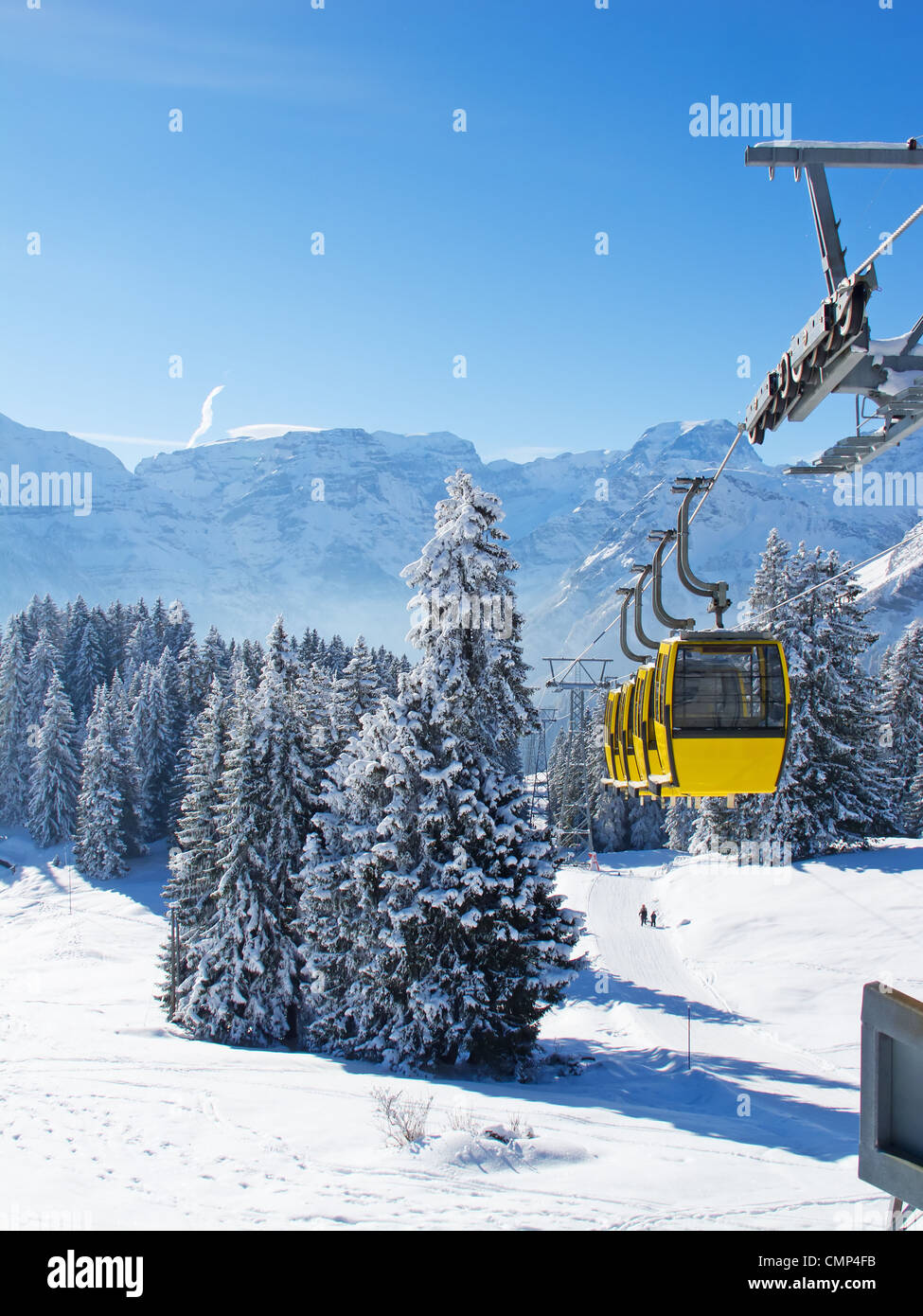Winter in the swiss alps (Braunwald, Glarus, Switzerland Stock Photo ...