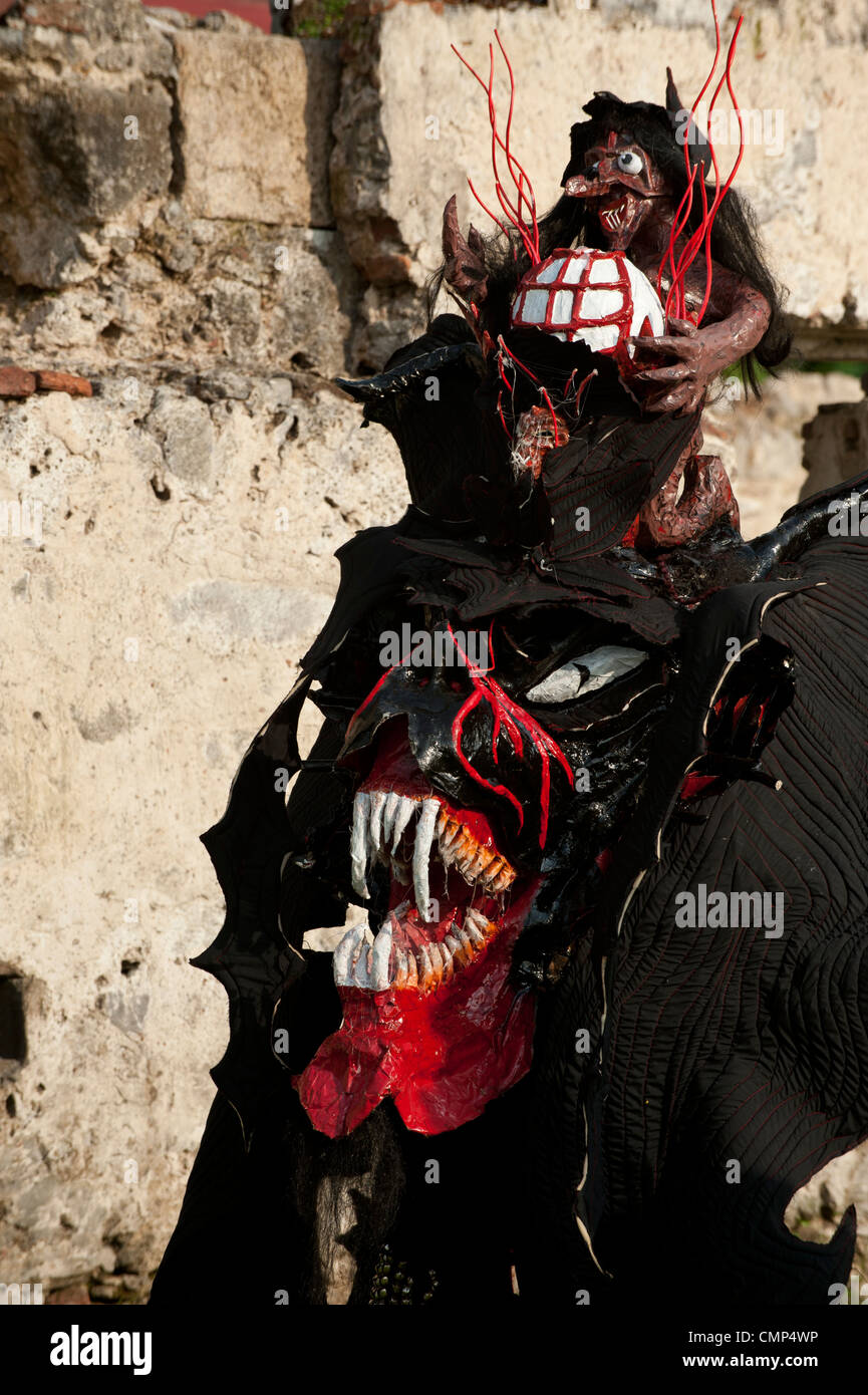 Devil dancer at devils and Congos Festival Stock Photo