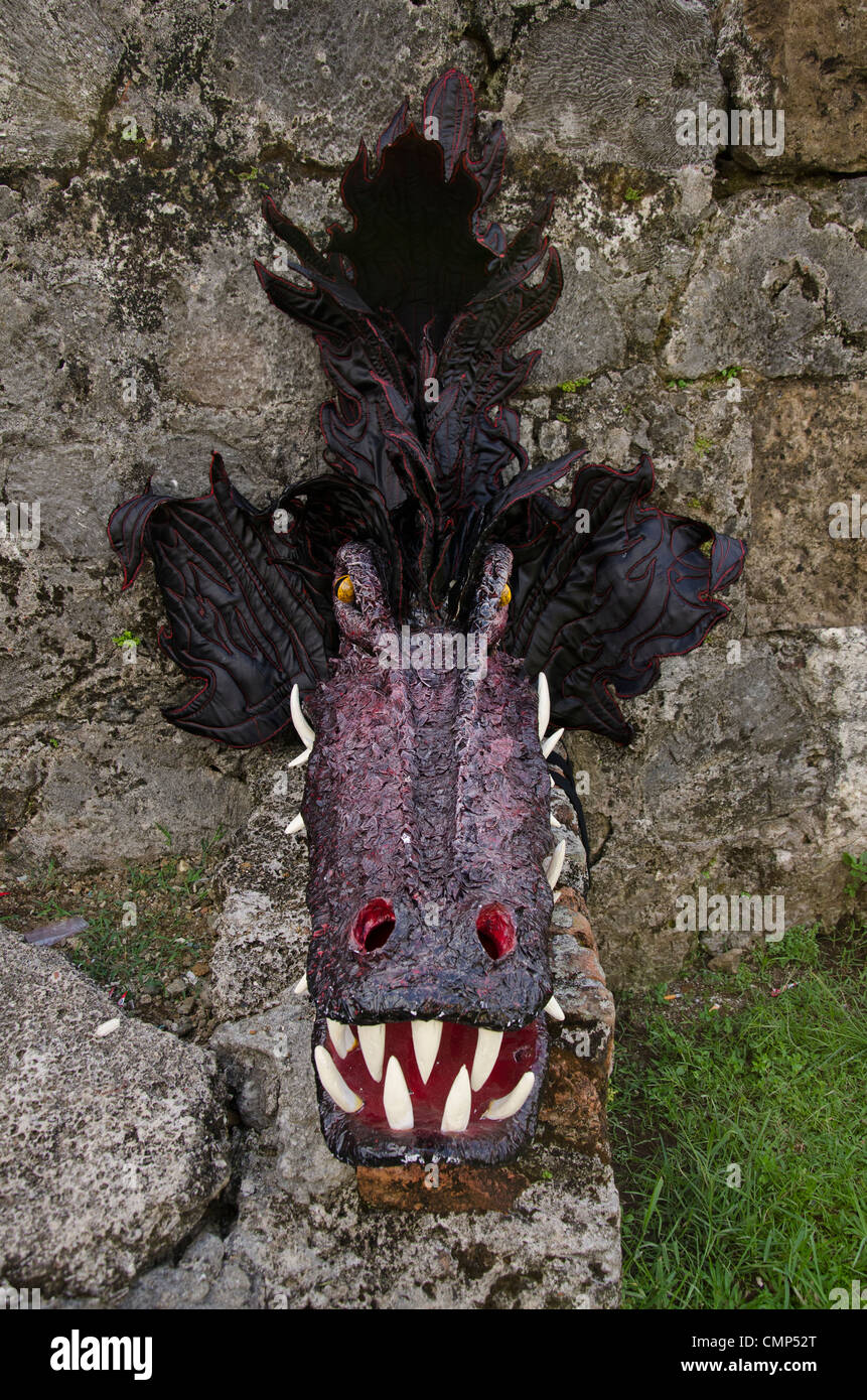 Crocodile head devil dancer mask Stock Photo