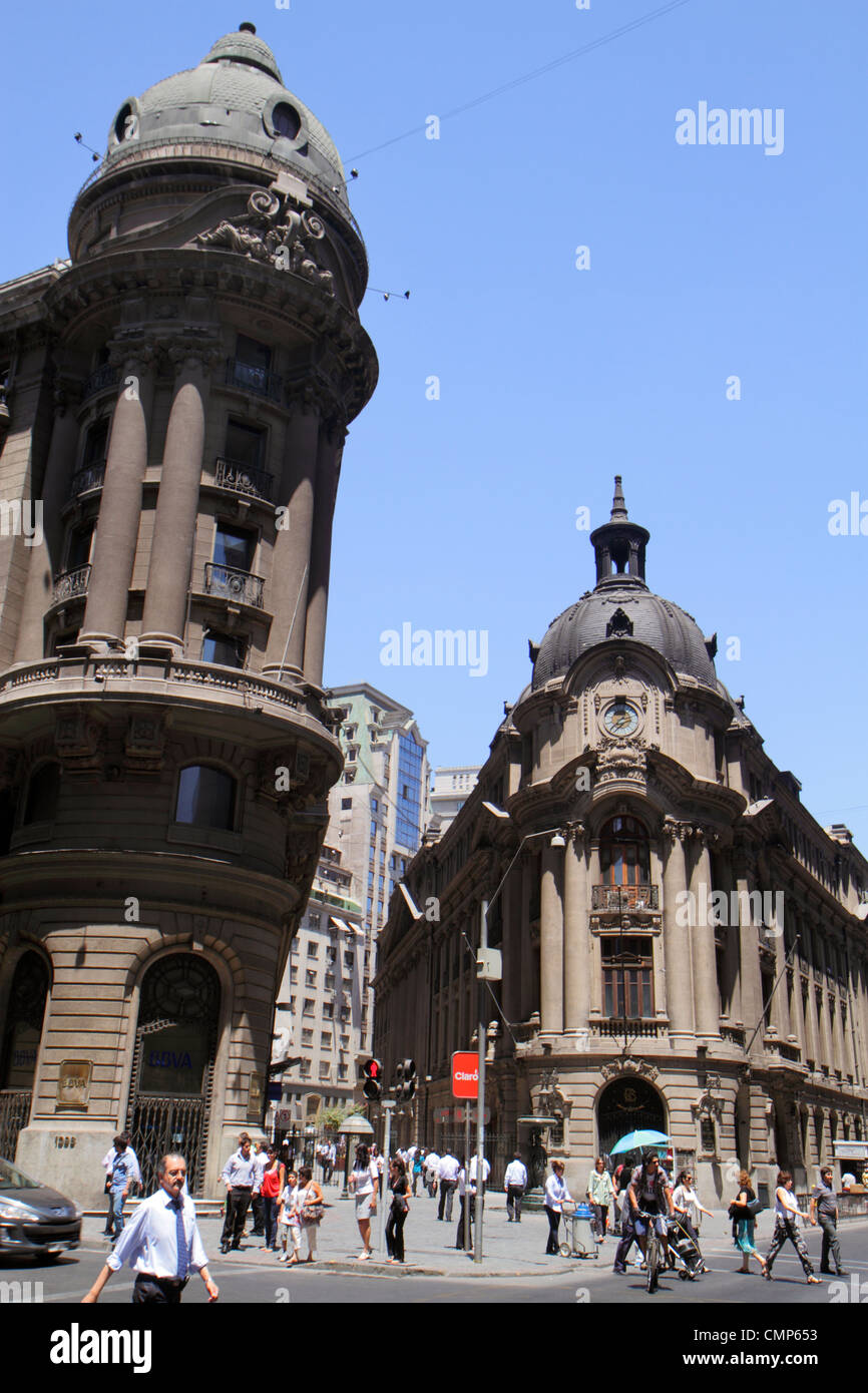 Santiago Chile,Bolsa de Comercio,1917,historic stock exchange building,National Monument,Emile Jecquier,neoclassical architecture,financial district,E Stock Photo