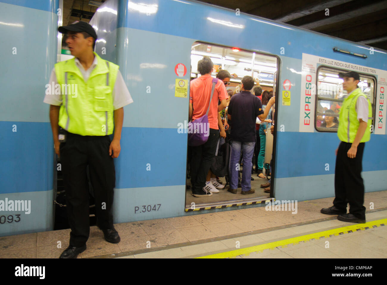 Santiago Chile,Metro,Plaza de Armas Station,subway,train,train,public transportation,train,Hispanic Latin Latino ethnic immigrant immigrants minority, Stock Photo