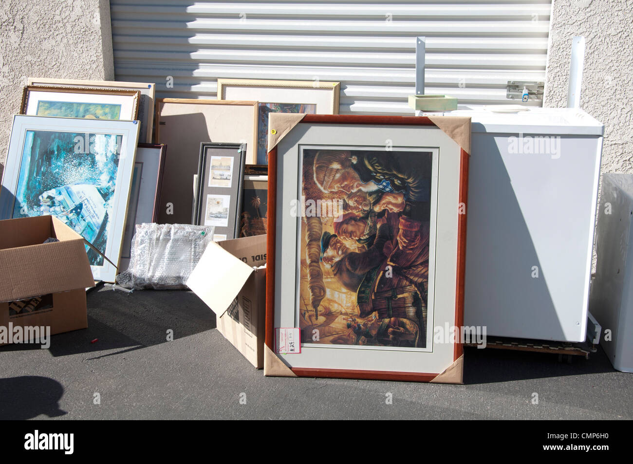 garage painting yard sell Stock Photo Alamy