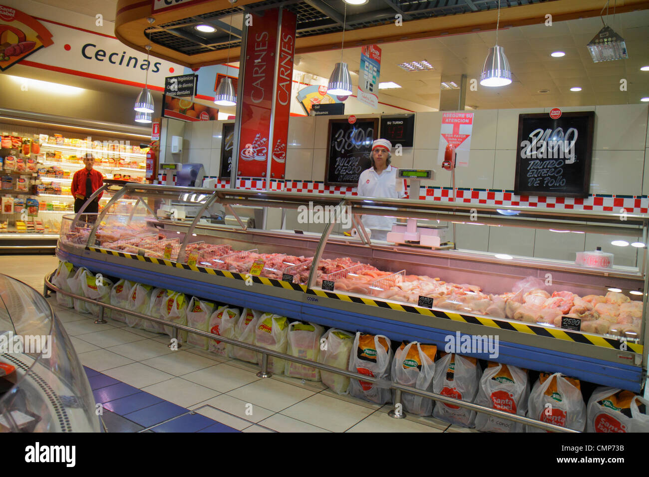 Santiago Chile,Avenida Apoquindo,Santa Isabel,grocery store,supermarket,chain,food,shopping shopper shoppers shop shops market markets marketplace buy Stock Photo