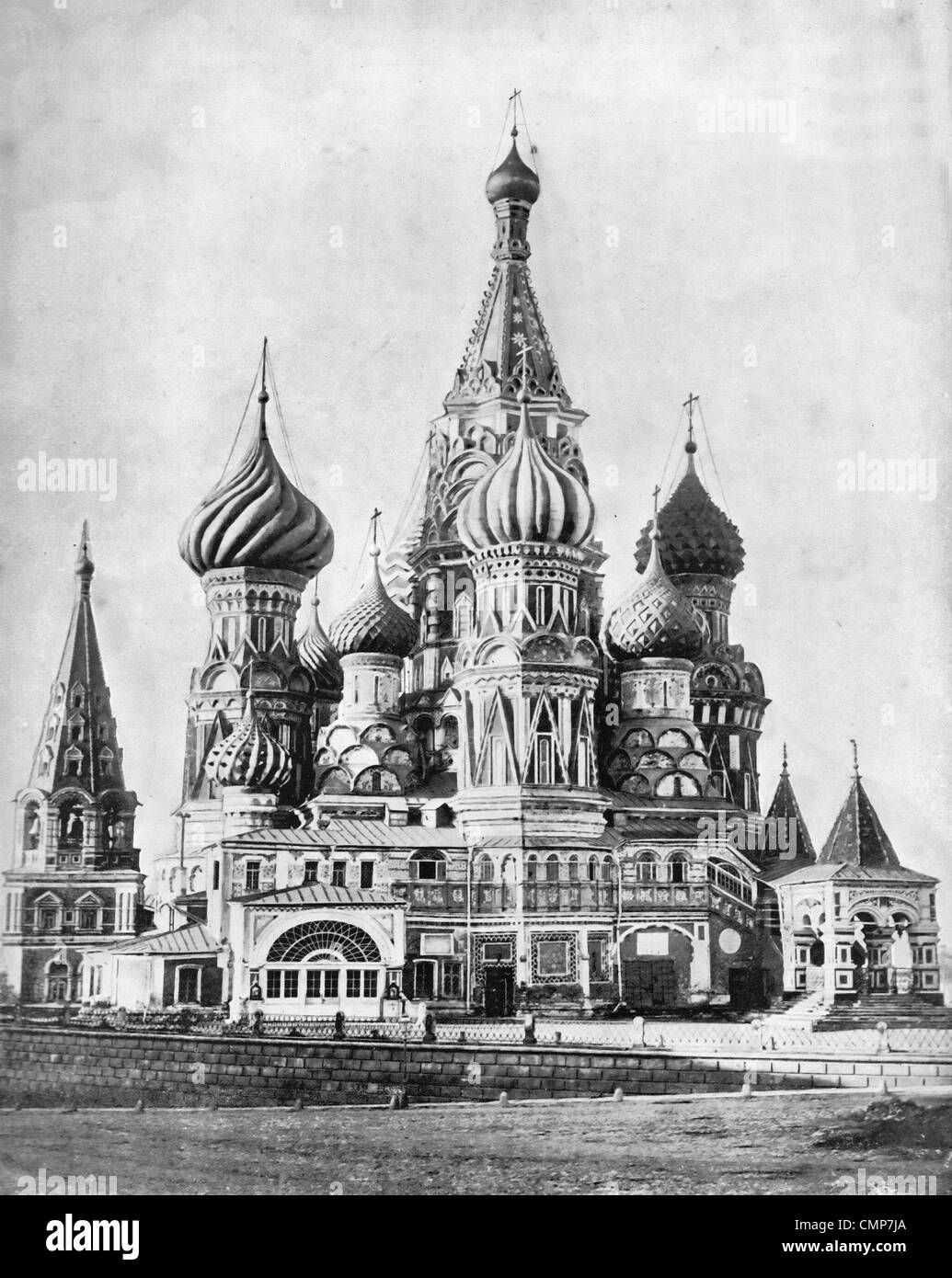 Church of St. Basil, Moscow, Russia, circa 1890 Stock Photo