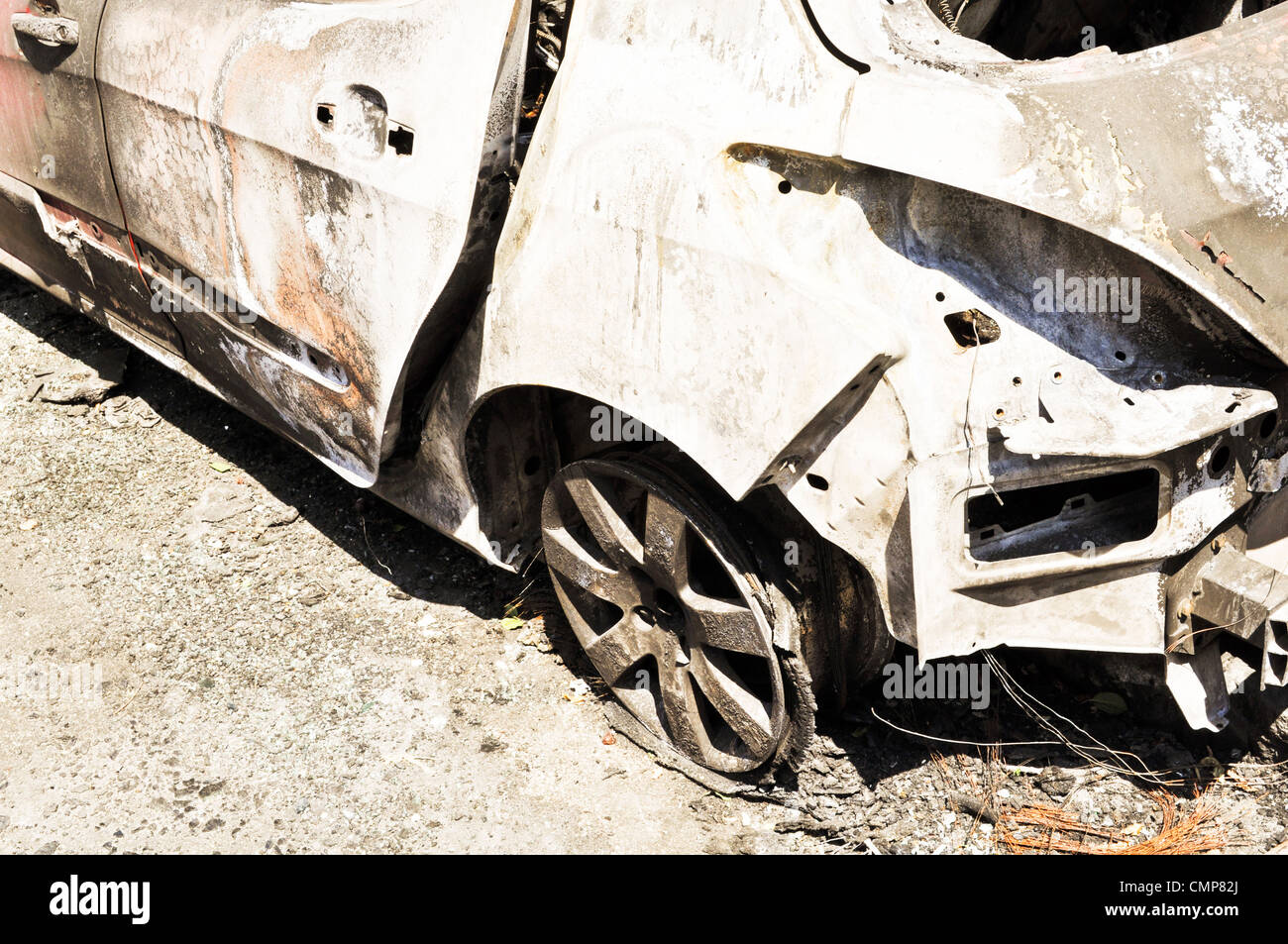 Burnt car Stock Photo