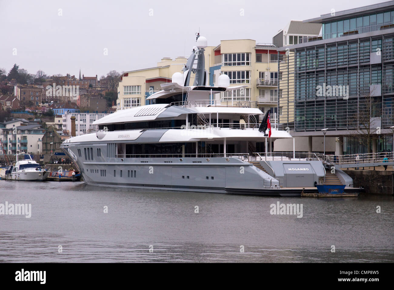 large yacht in bristol harbour