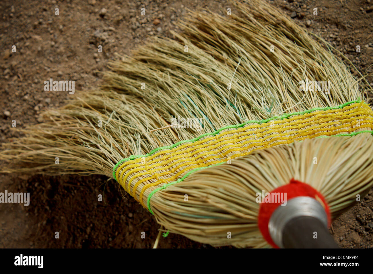 Broom on dirt Stock Photo Alamy