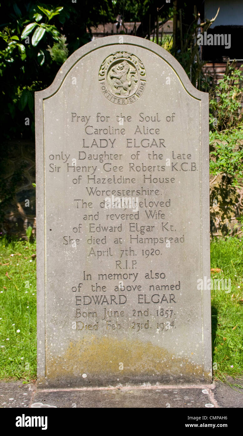 The Elgar graves Little Malvern Worcestershire England UK Stock Photo