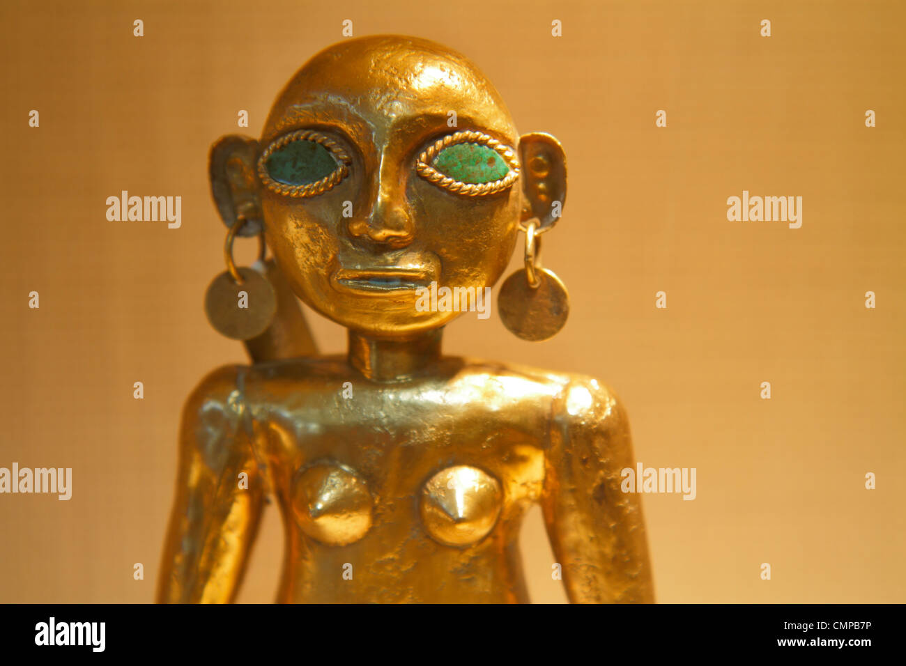 Lima Peru,Miraflores,Malecon de la Reserva,JW Marriott,hotel,luxury,museum,display sale pre Columbian,art,female figurine,gold,inlay,metallurgy,archeo Stock Photo