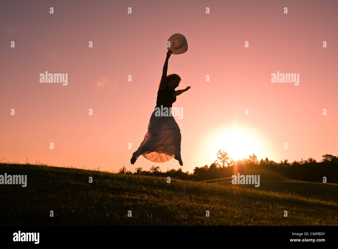 Jumping for joy silhouette hi-res stock photography and images - Alamy