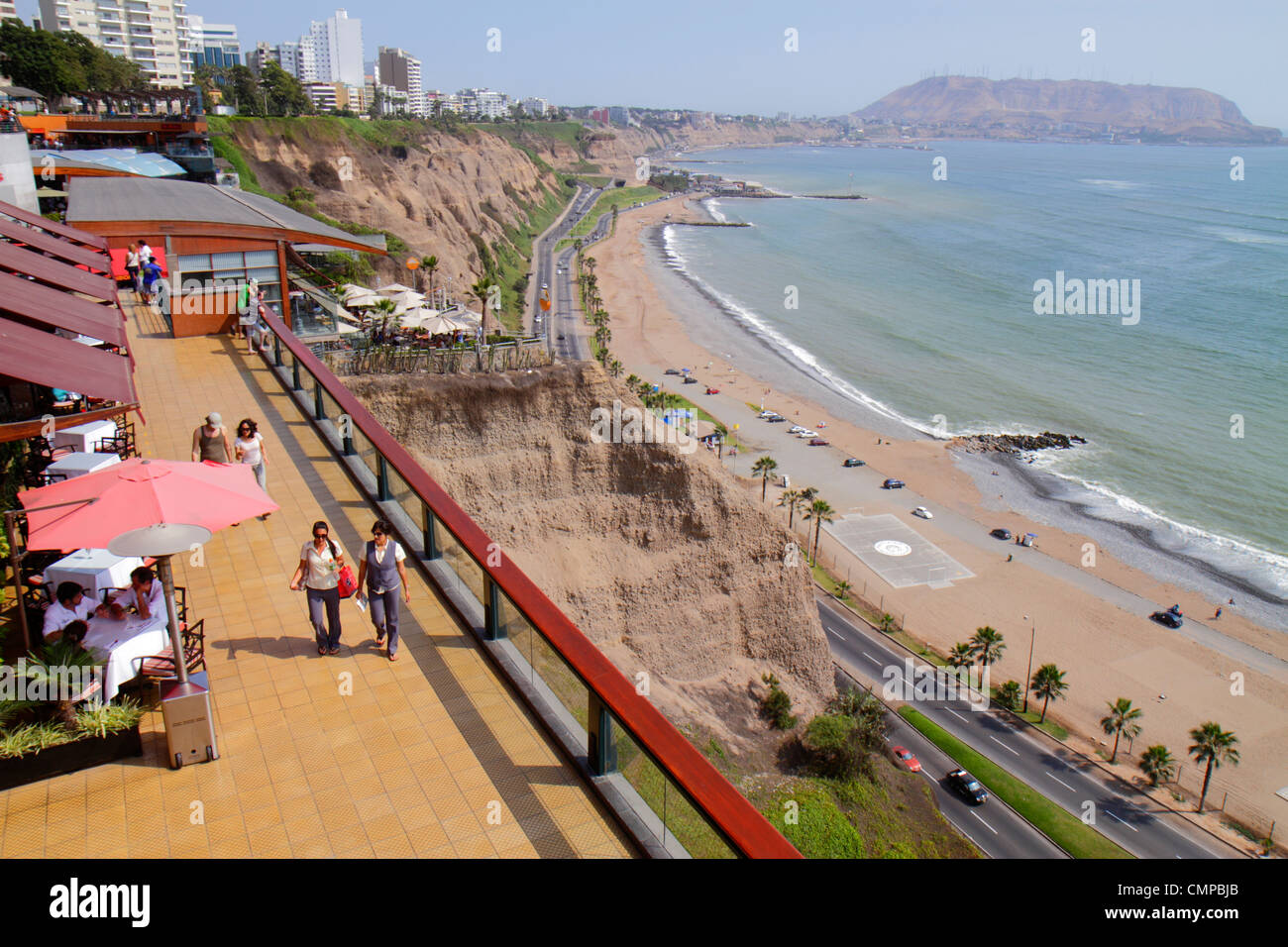 Lima Peru,Miraflores,Malecon de la Reserva,Larcomar,shopping shoppers shop shops market buying selling,store stores business businesses,center,centre, Stock Photo