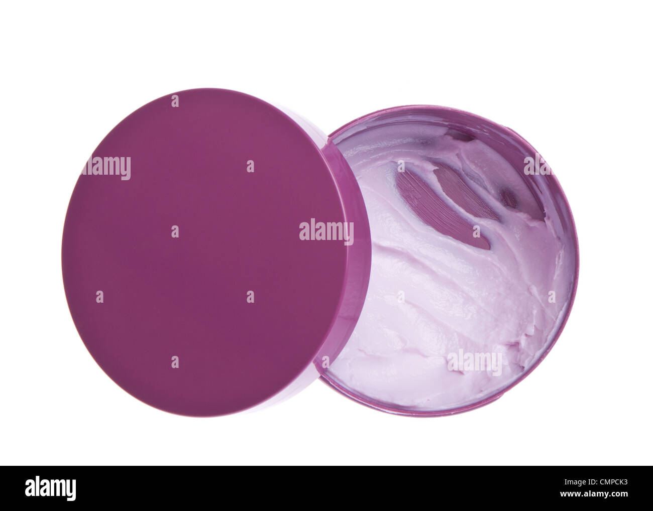 cosmetic cream in container isolated on white background Stock Photo