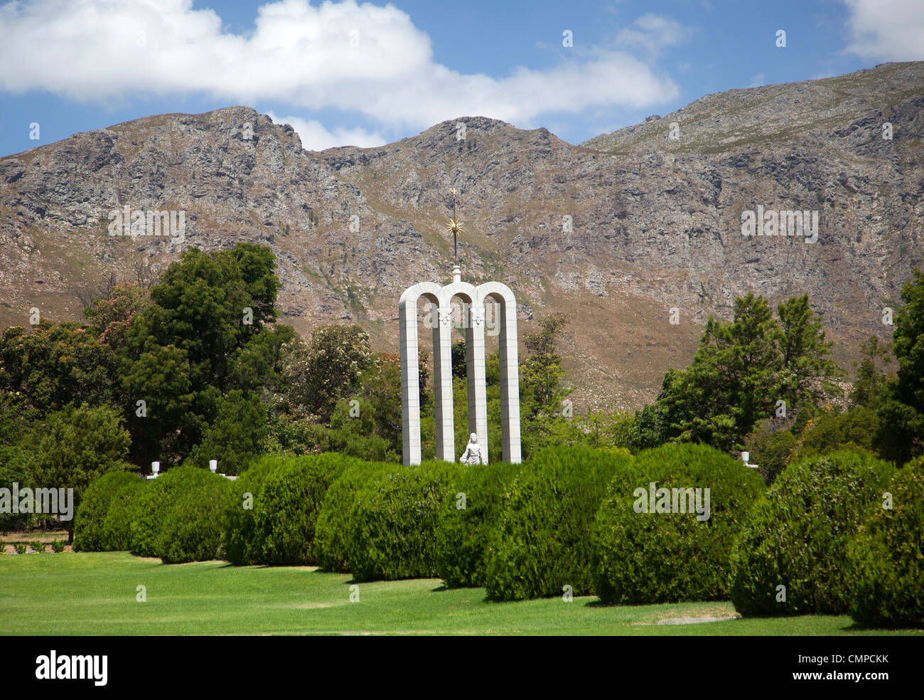 Huguenot Monument In Franschhoek - Western Cape - South Africa Stock ...