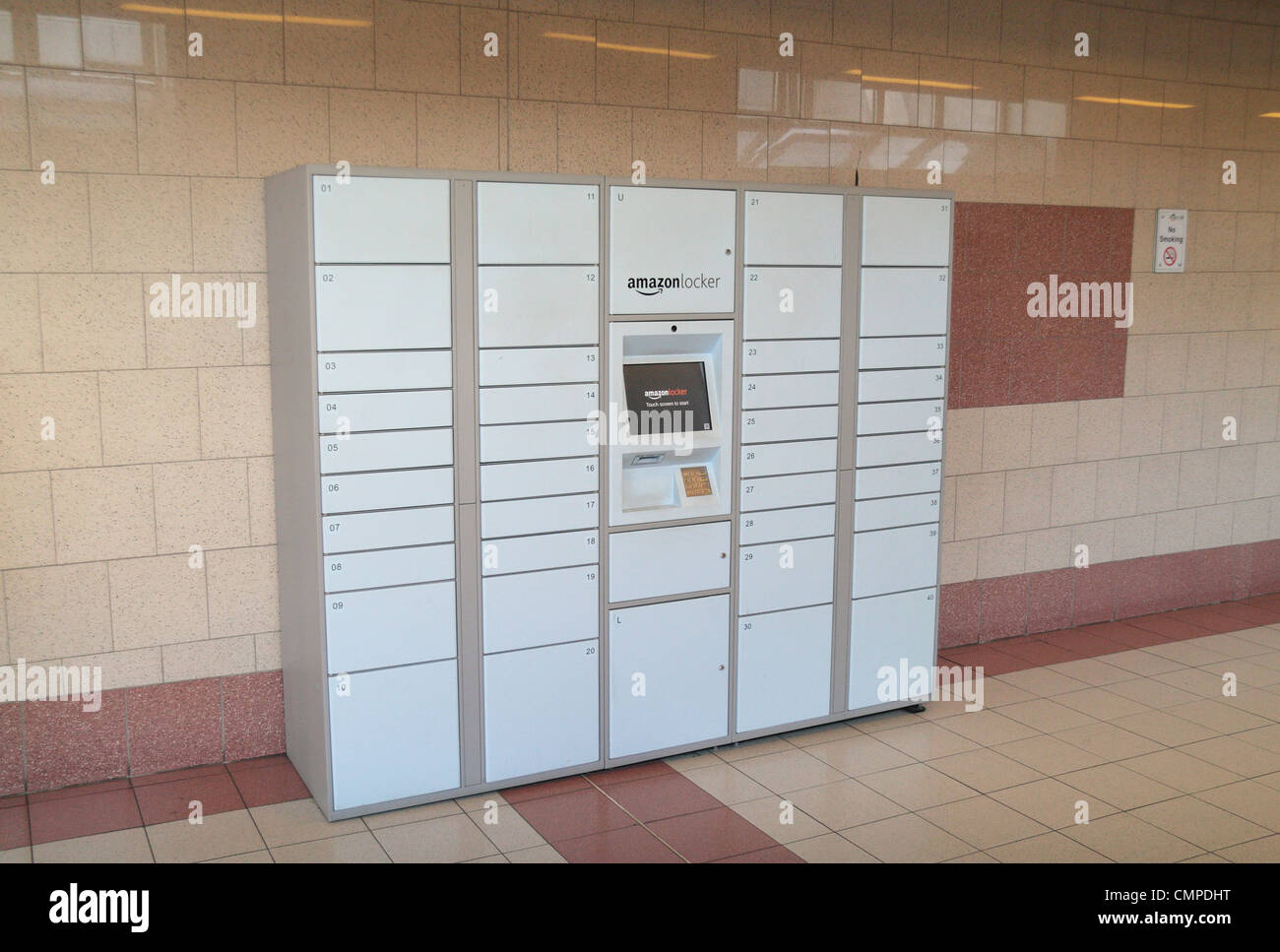The Amazon Locker collection facility in Hammersmith Broadway, West London, UK. Stock Photo