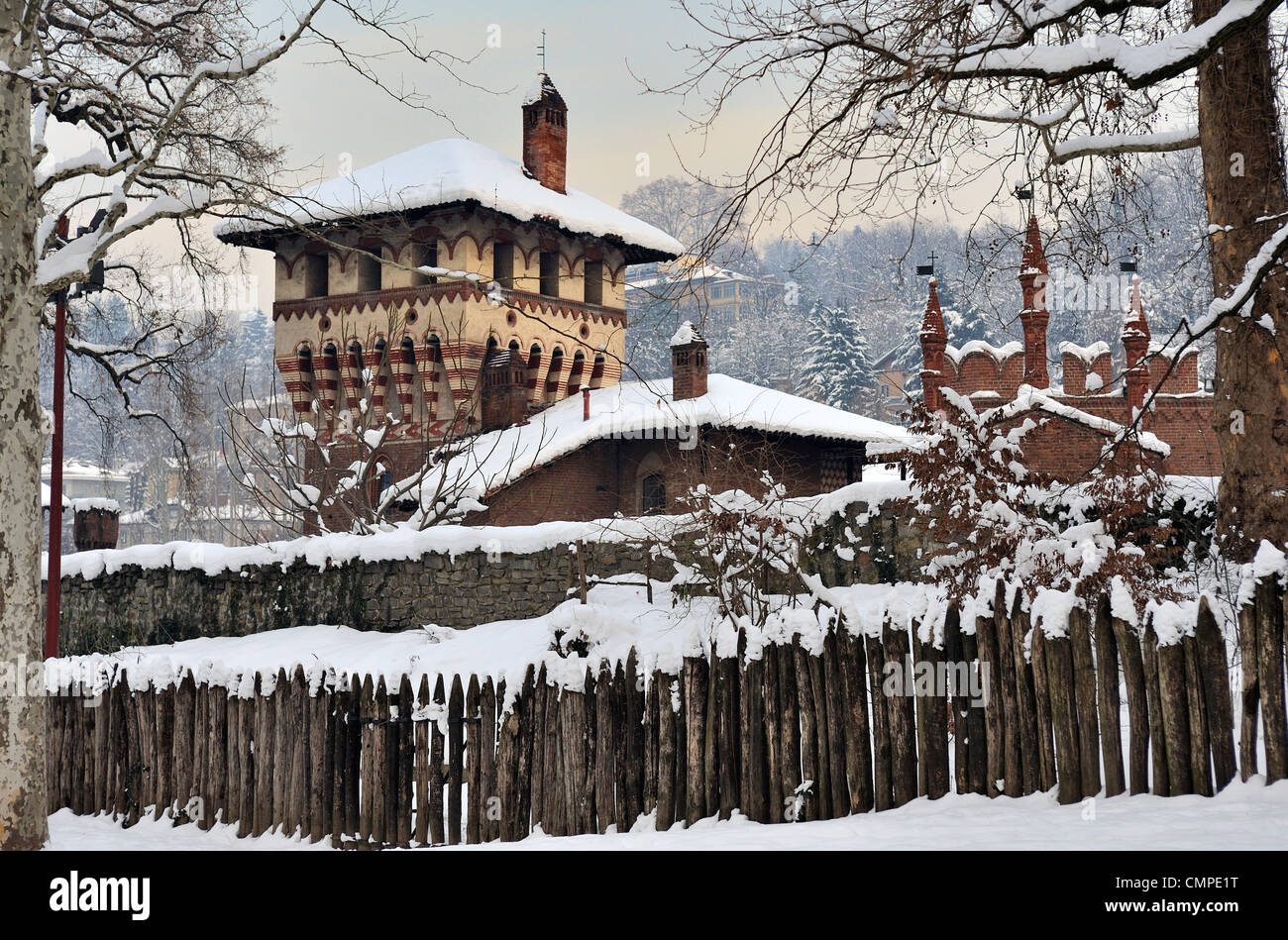 Italy Piemonte Torino Valentino the 'Medioevale Village' Stock Photo