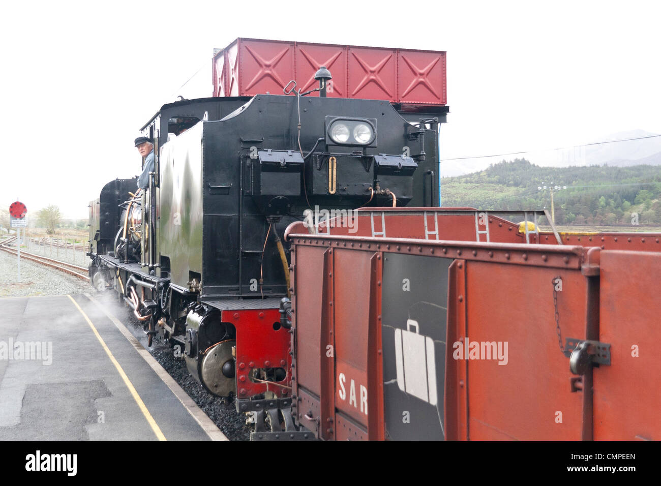 Steam pulling a train on the Welsh Highland Railway Stock
