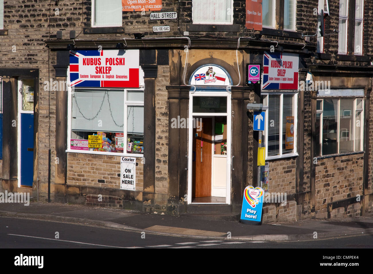 Corner shop selling Polish and European groceries Stock Photo