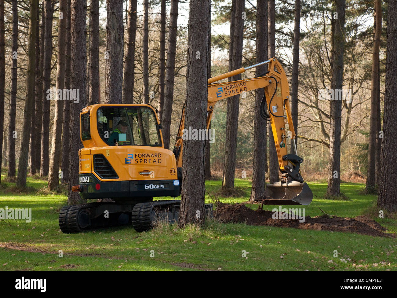 Machinery used for land management and forestry by Forestry Commission, Thetford Forest, Norfolk UK Stock Photo