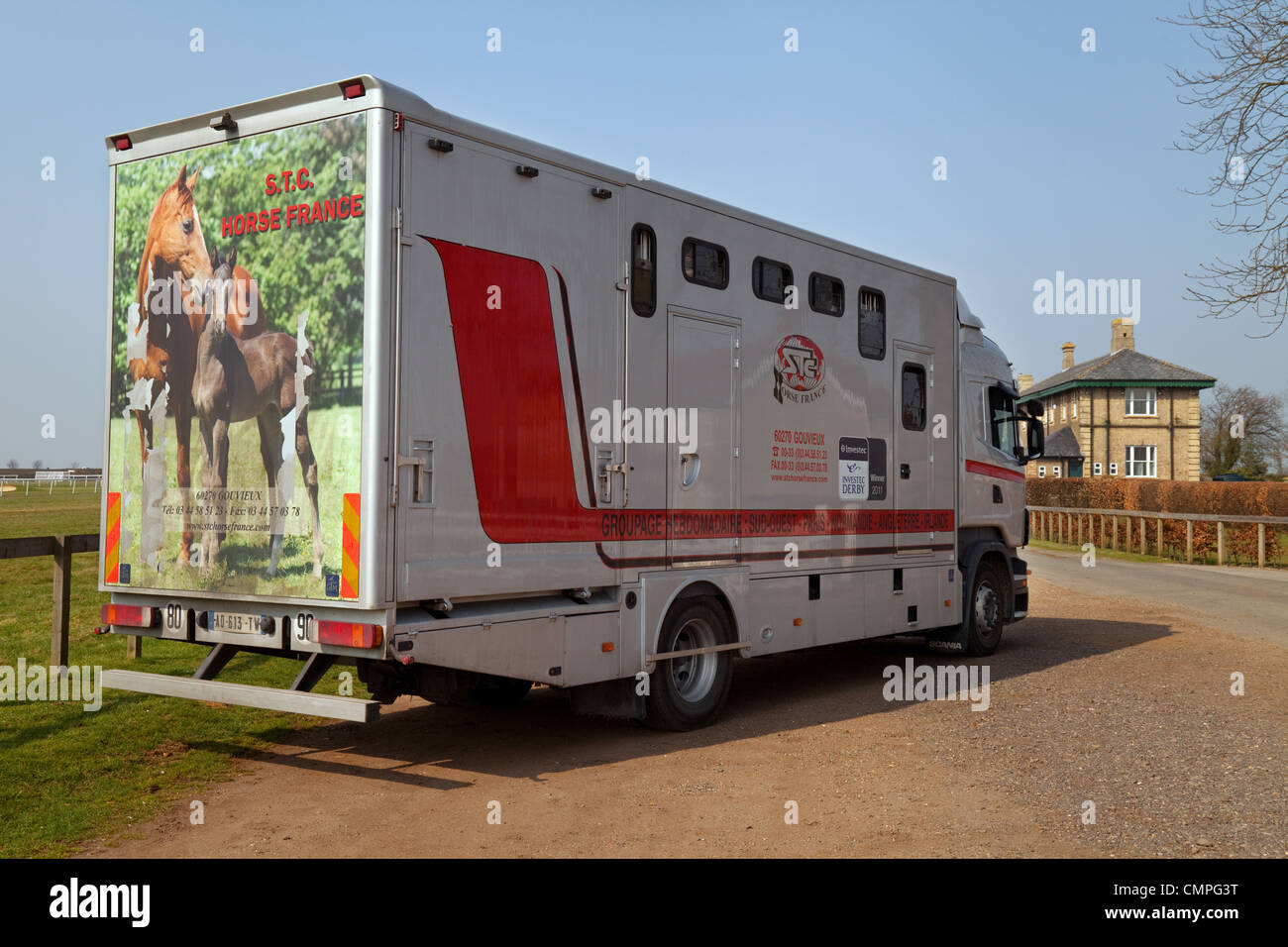 A lorry used for transporting horses, Newmarket Suffolk UK Stock Photo Alamy