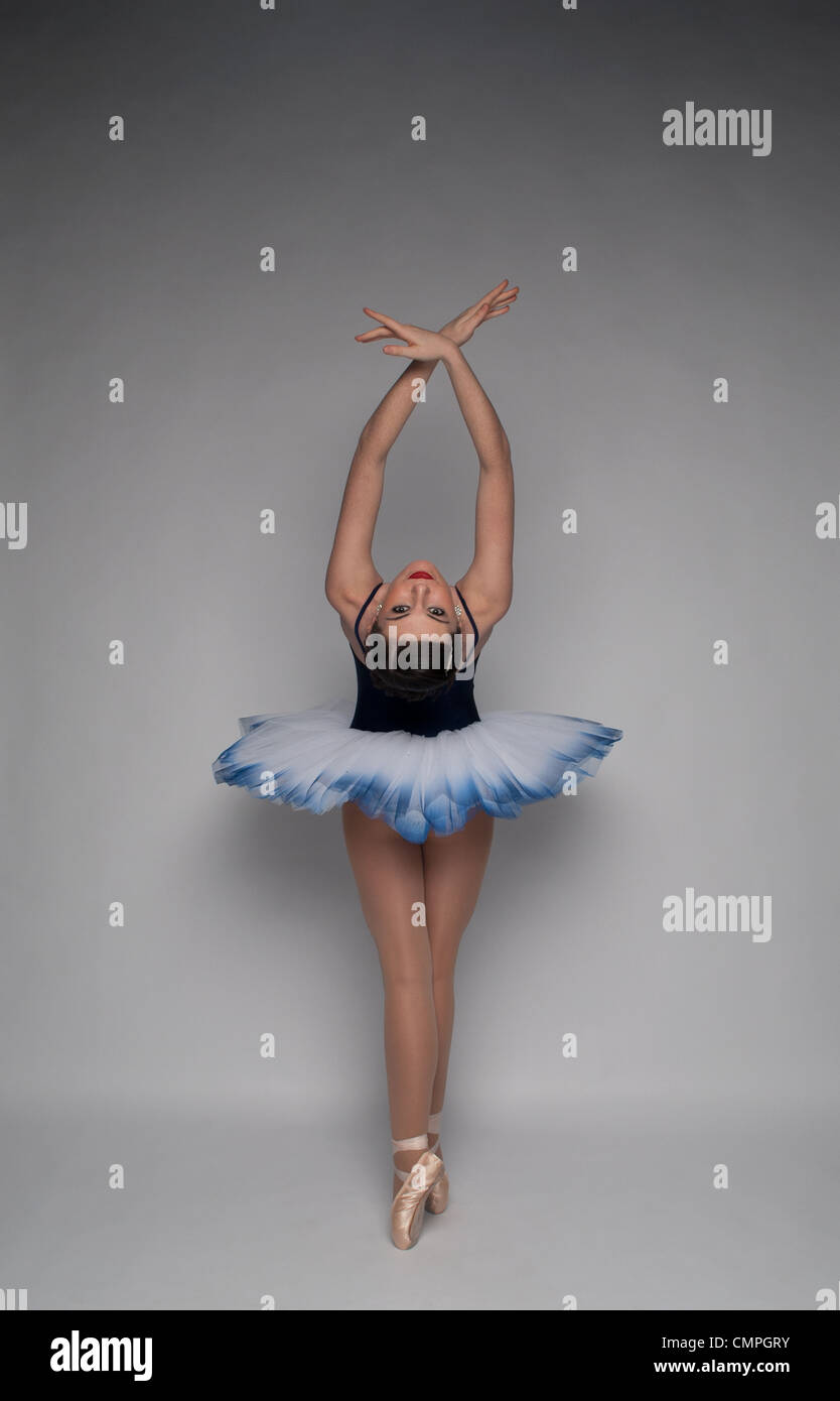 Ballet dancer in blue tutu Stock Photo