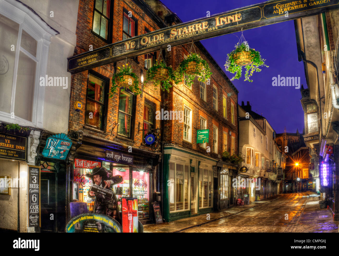Stonegate, York at night Stock Photo