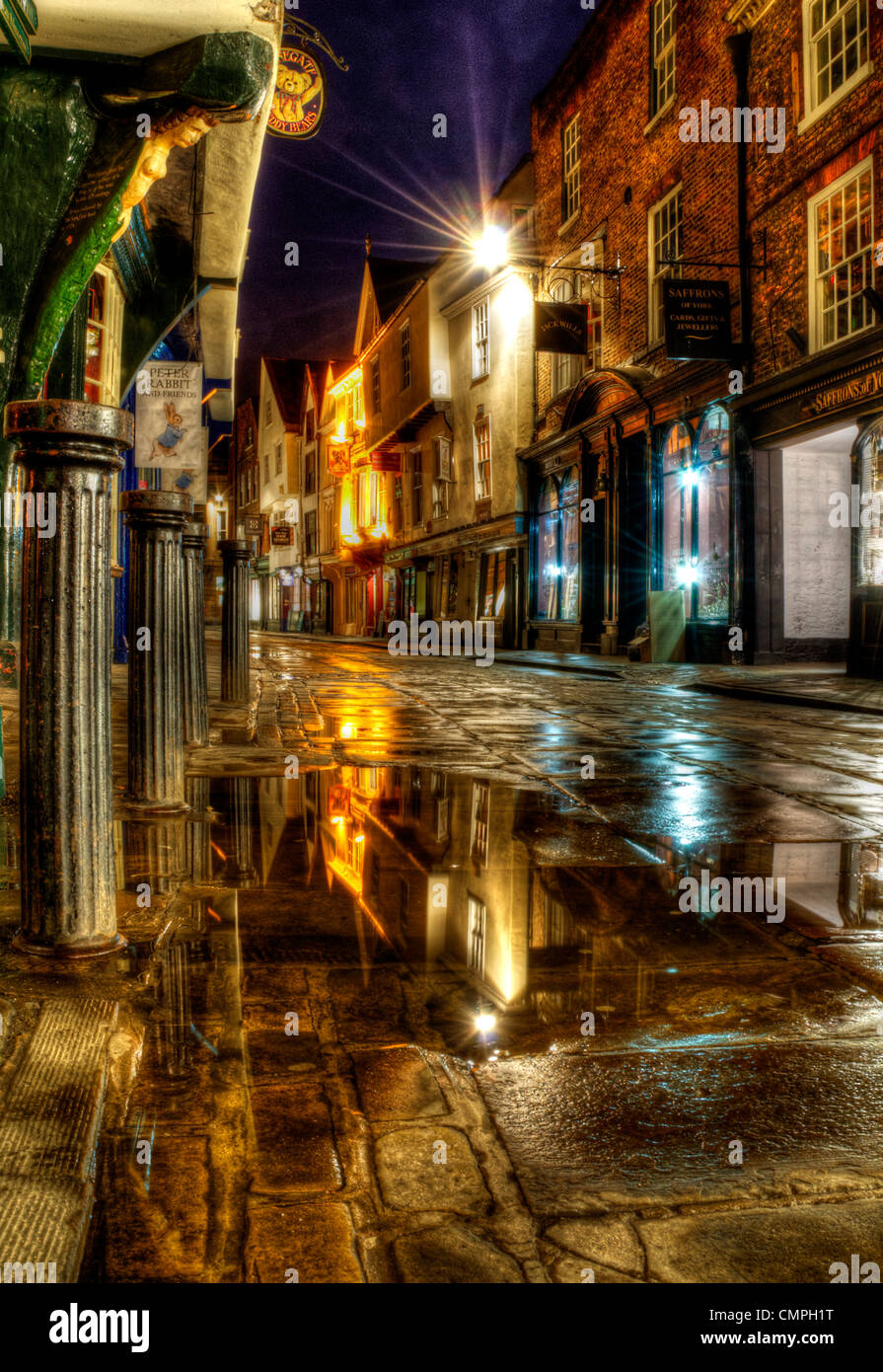 Stonegate, York at night Stock Photo Alamy