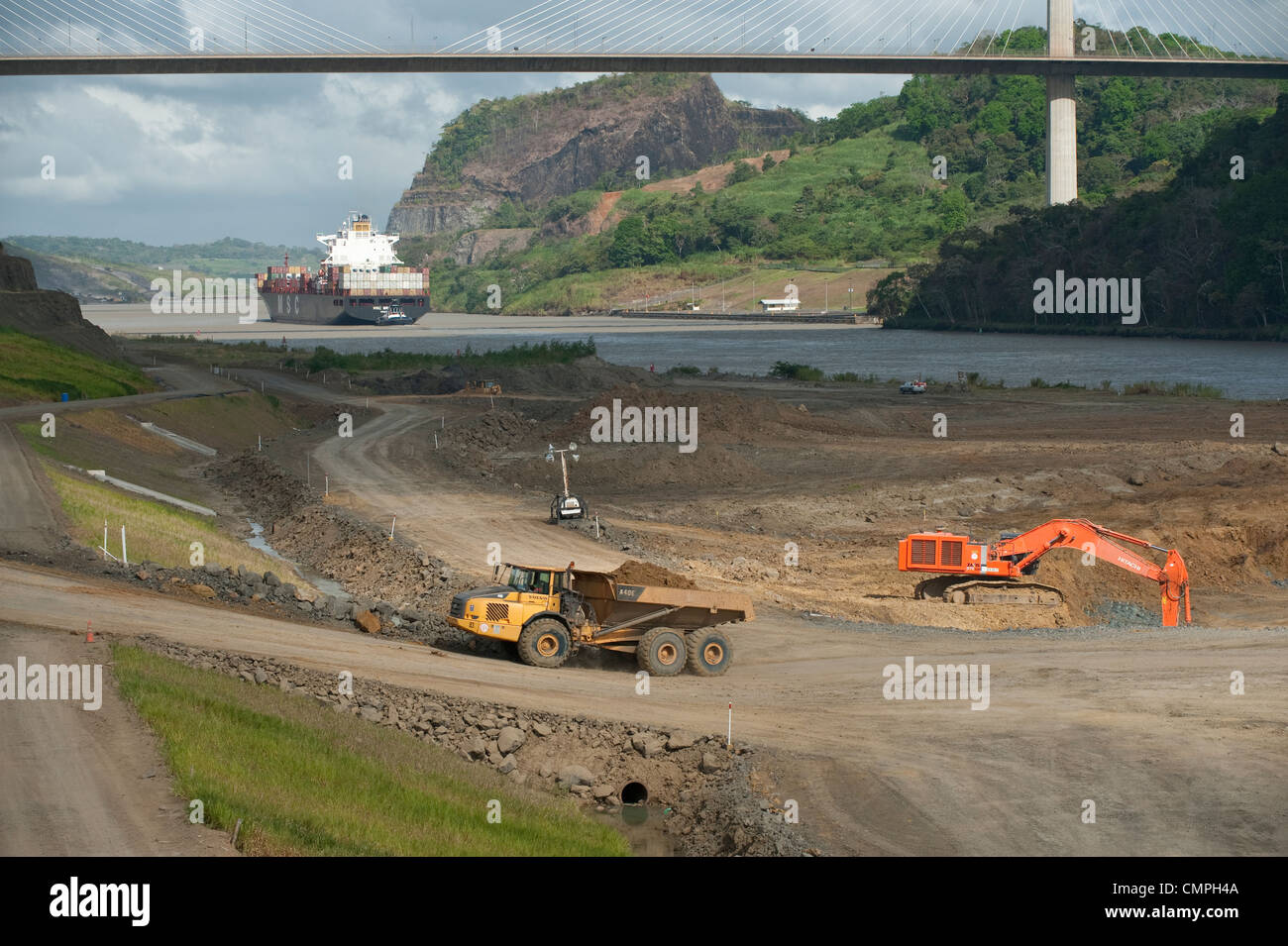 Excavation works of Panama Canal Stock Photo