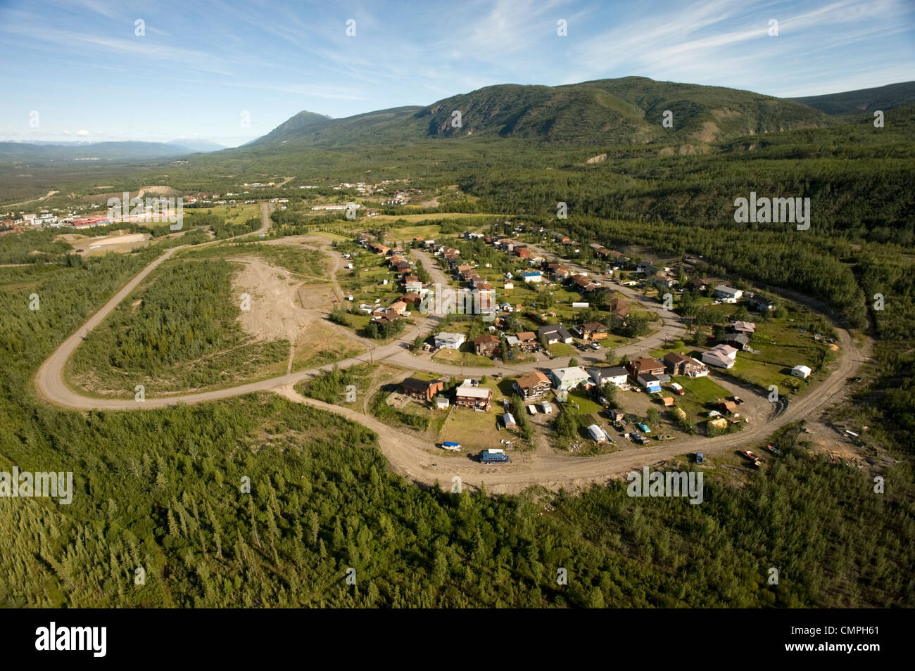 Aerial view of Faro, Yukon Stock Photo Alamy