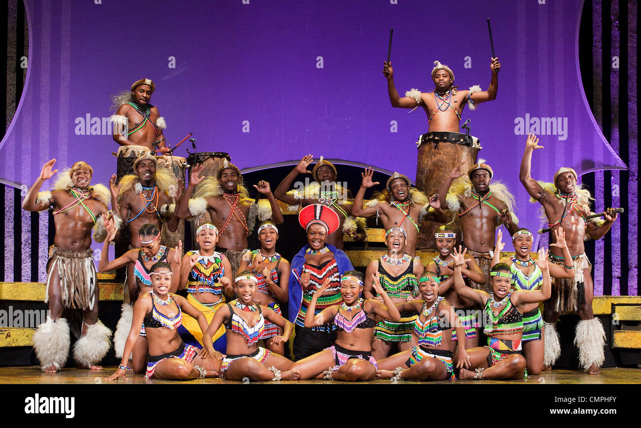 The South African Musical UMOJA opens at the Peacock Theatre, London. 'Umoja' means 'togetherness' in Zulu. Stock Photo