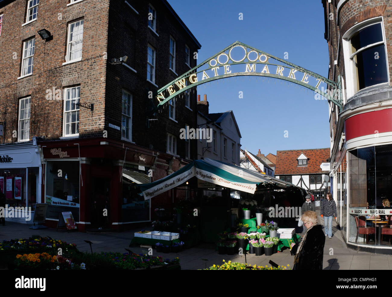 Newgate market, York, UK Stock Photo