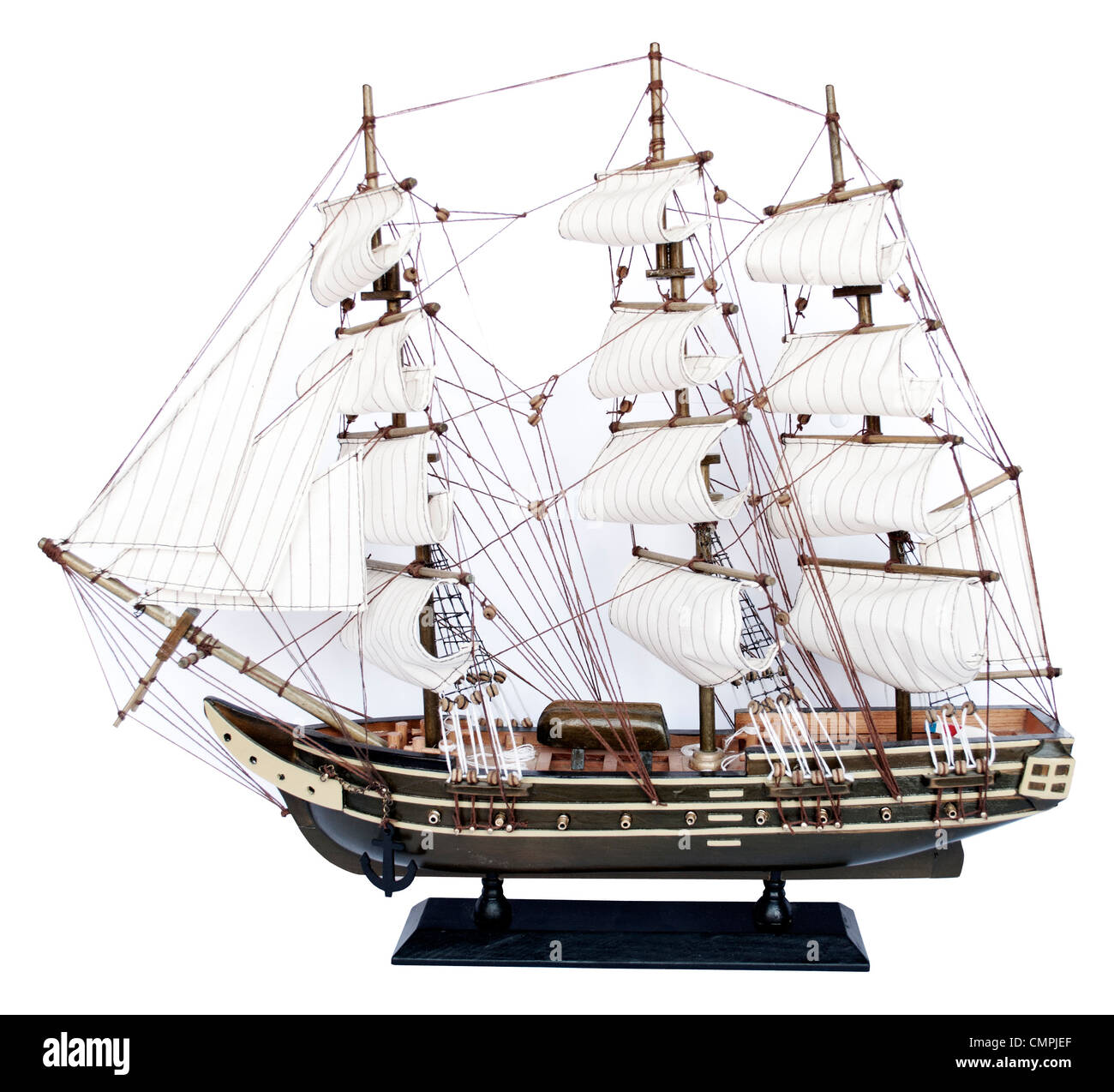 Ship model isolated on white background Stock Photo
